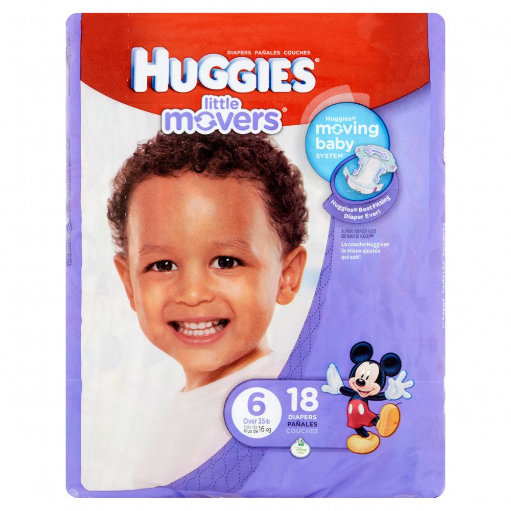 Huggies Little Movers Diapers Size 6 (Over 35LB) 16CT PKG