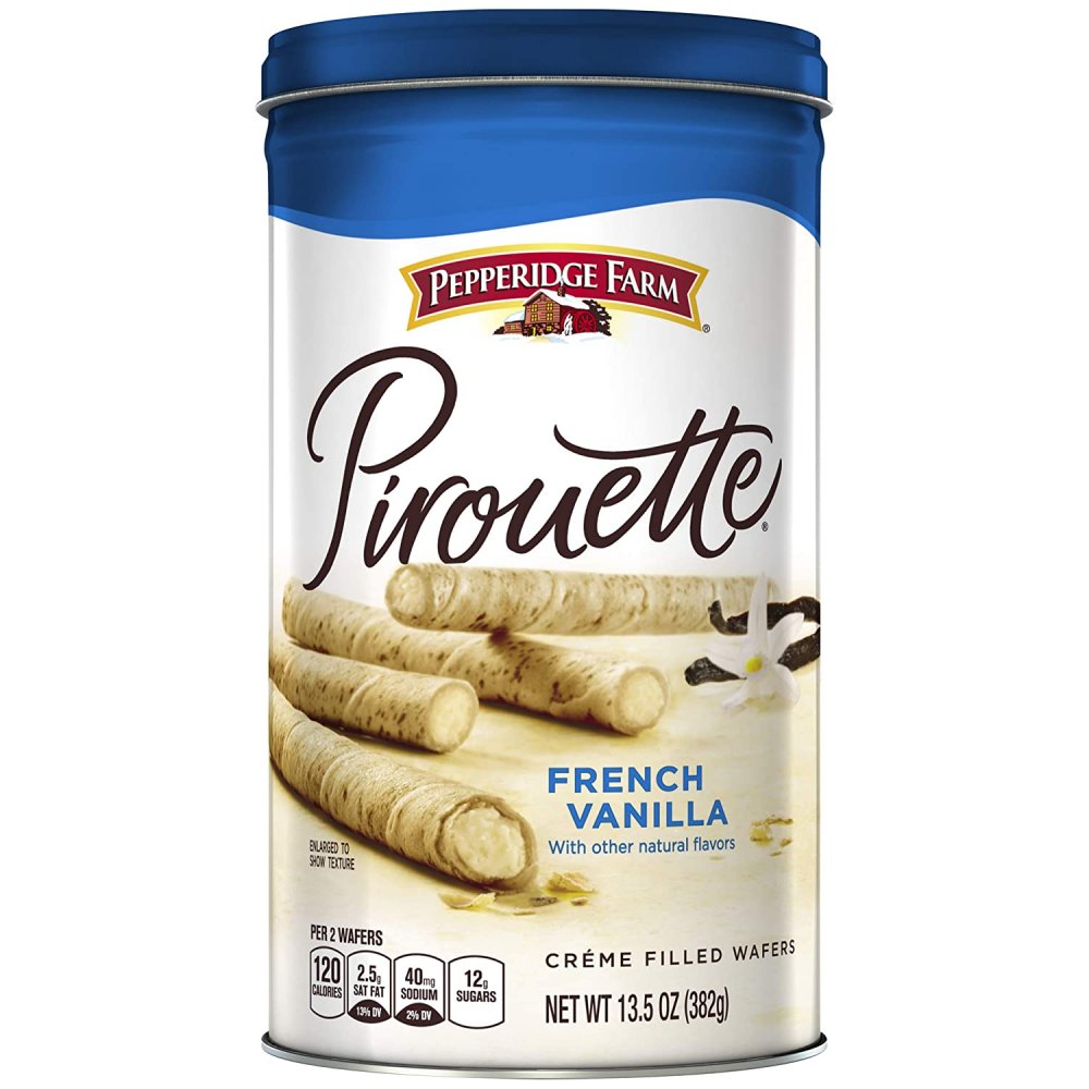 Pepperidge Farm Creme Filled Pirouette Rolled Wafers French Vanilla 13.5oz Tin