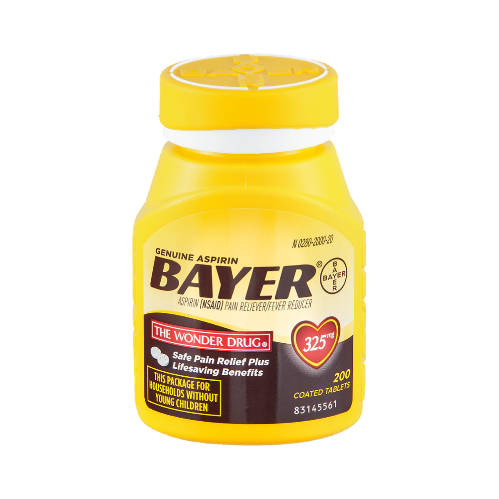 Bayer Aspirin 325mg Tablets 200CT Value Size Bottle