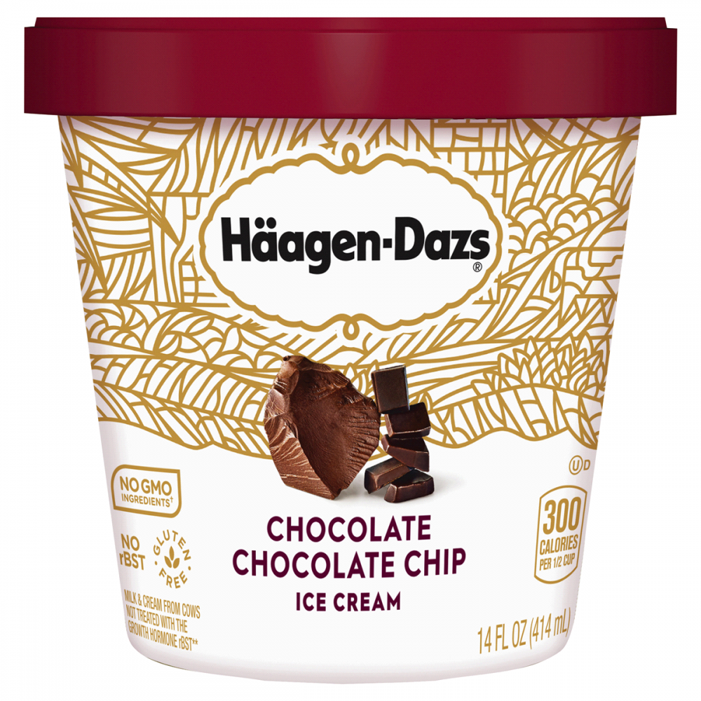 Haagen Dazs Ice Cream Chocolate Chocolate Chip 14oz PKG