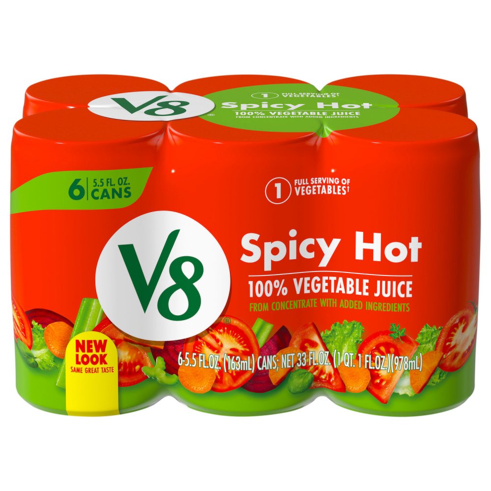 V8 100% Vegetable Juice Spicy Hot 5.5oz EA 6PK