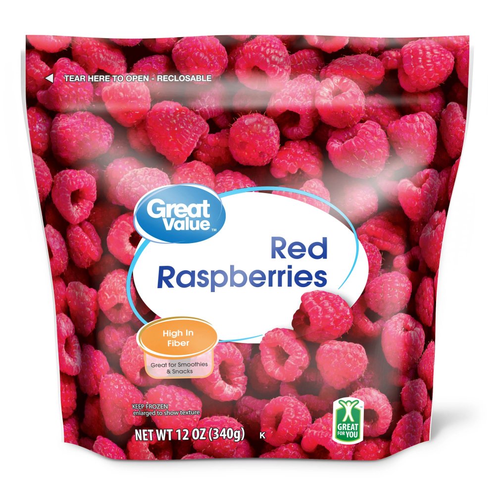 Store Brand Frozen Whole Red Raspberries 12oz Bag