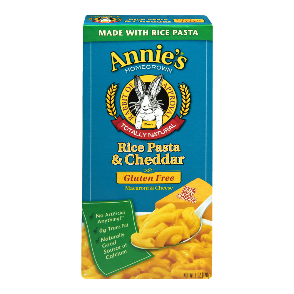 Annie's Homegrown Totally Natural Rice Pasta & Cheddar Macaroni N Cheese 6oz Box