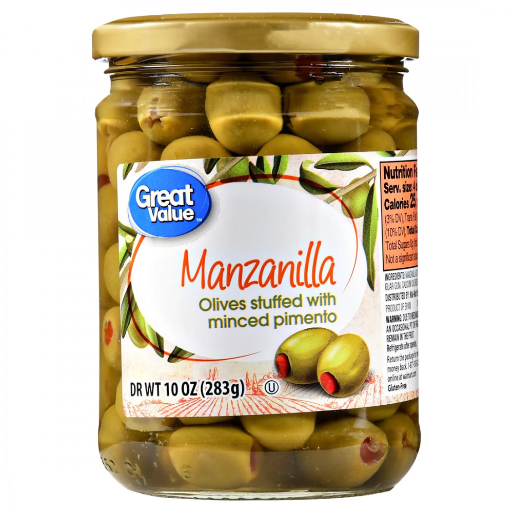 Store Brand Thrown Spanish Olives Stuffed with Minced Pimiento Manzanilla 10oz Jar