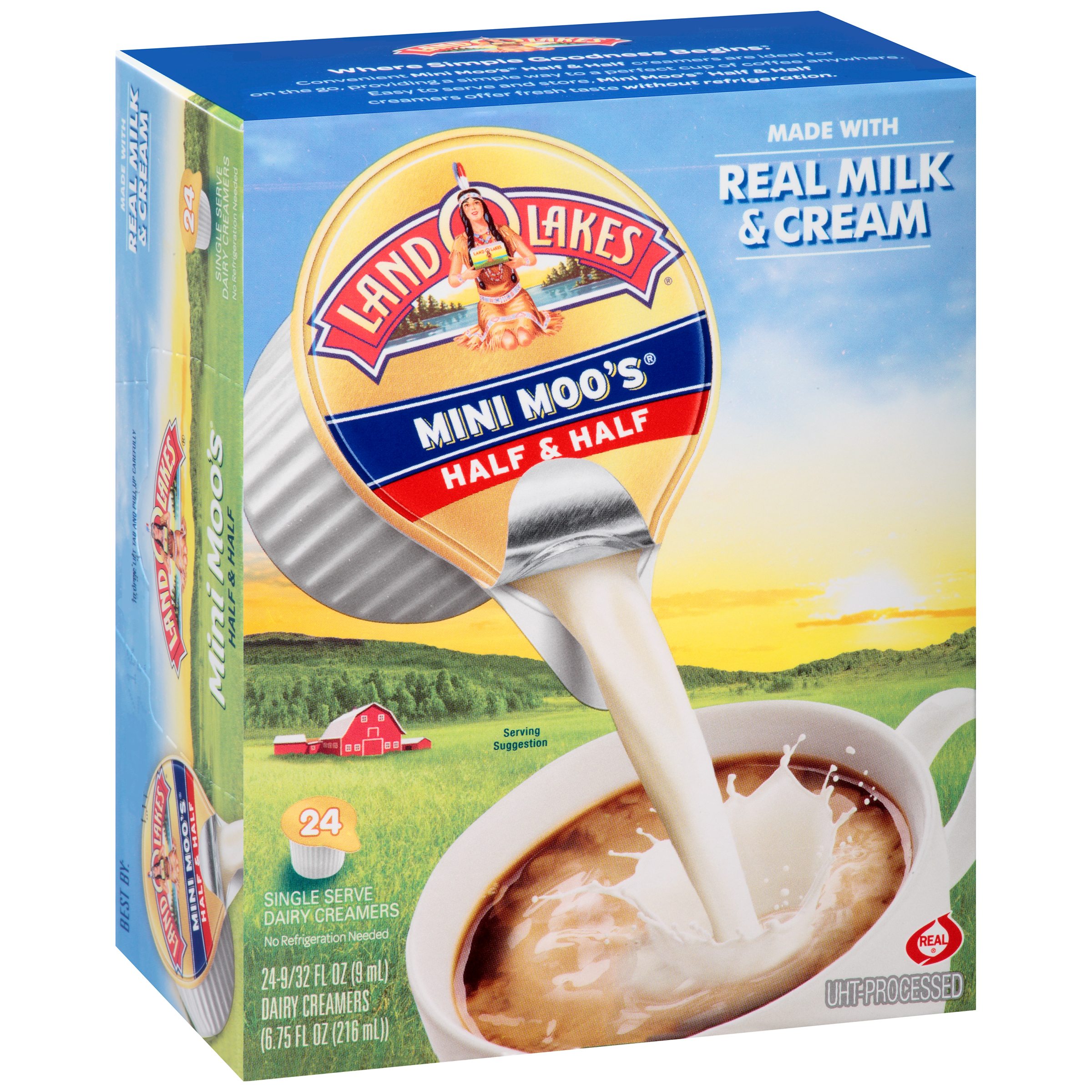 Land O Lakes Mini Moos Half &Half Creamers 24CT Single Serve PKG