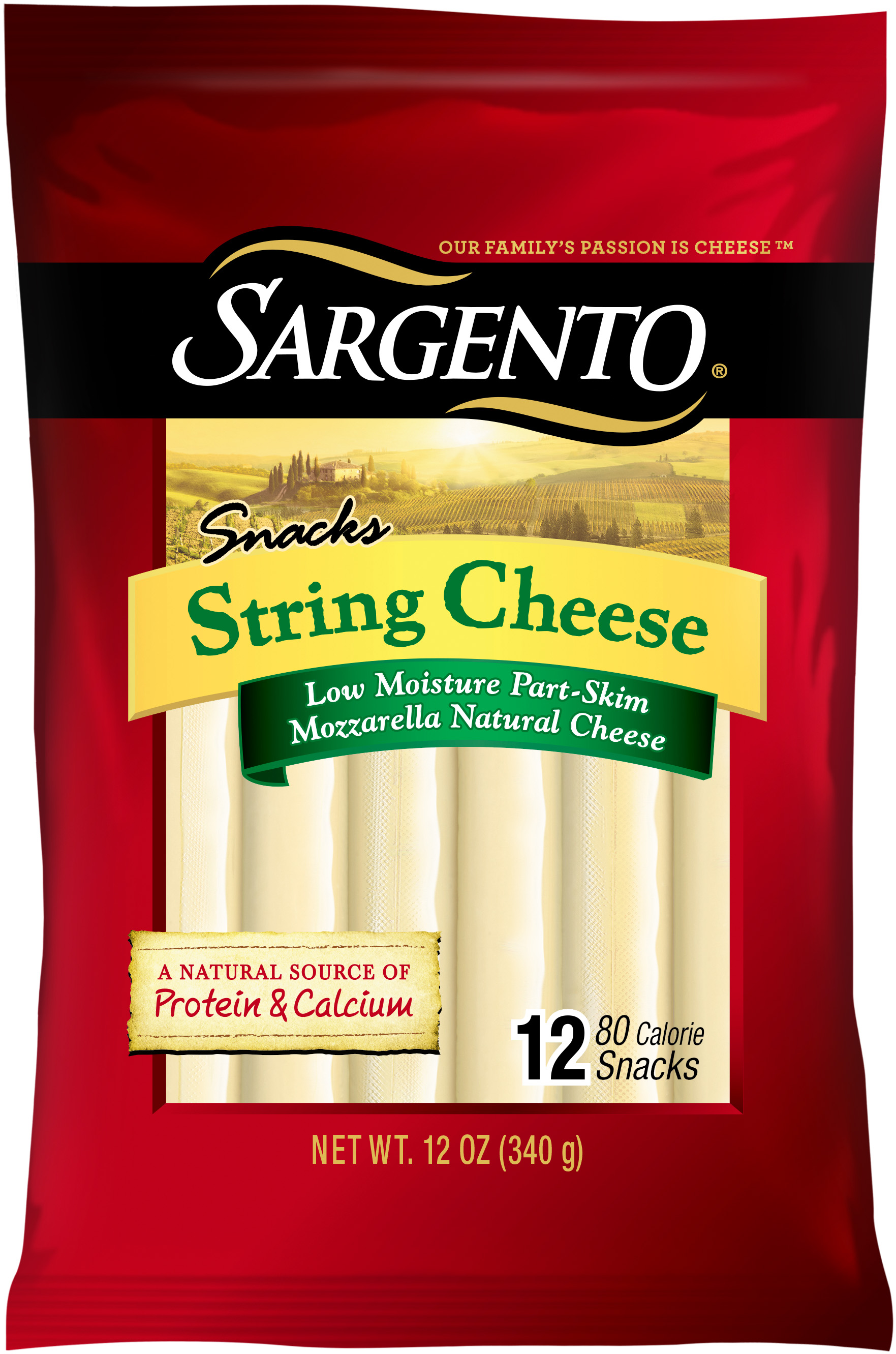 Sargento Natural String Cheese Snacks 12CT 12oz Bag