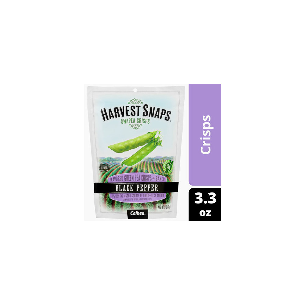 Harvest Snaps Black Pepper Snapea Crisps 3.3oz Bag