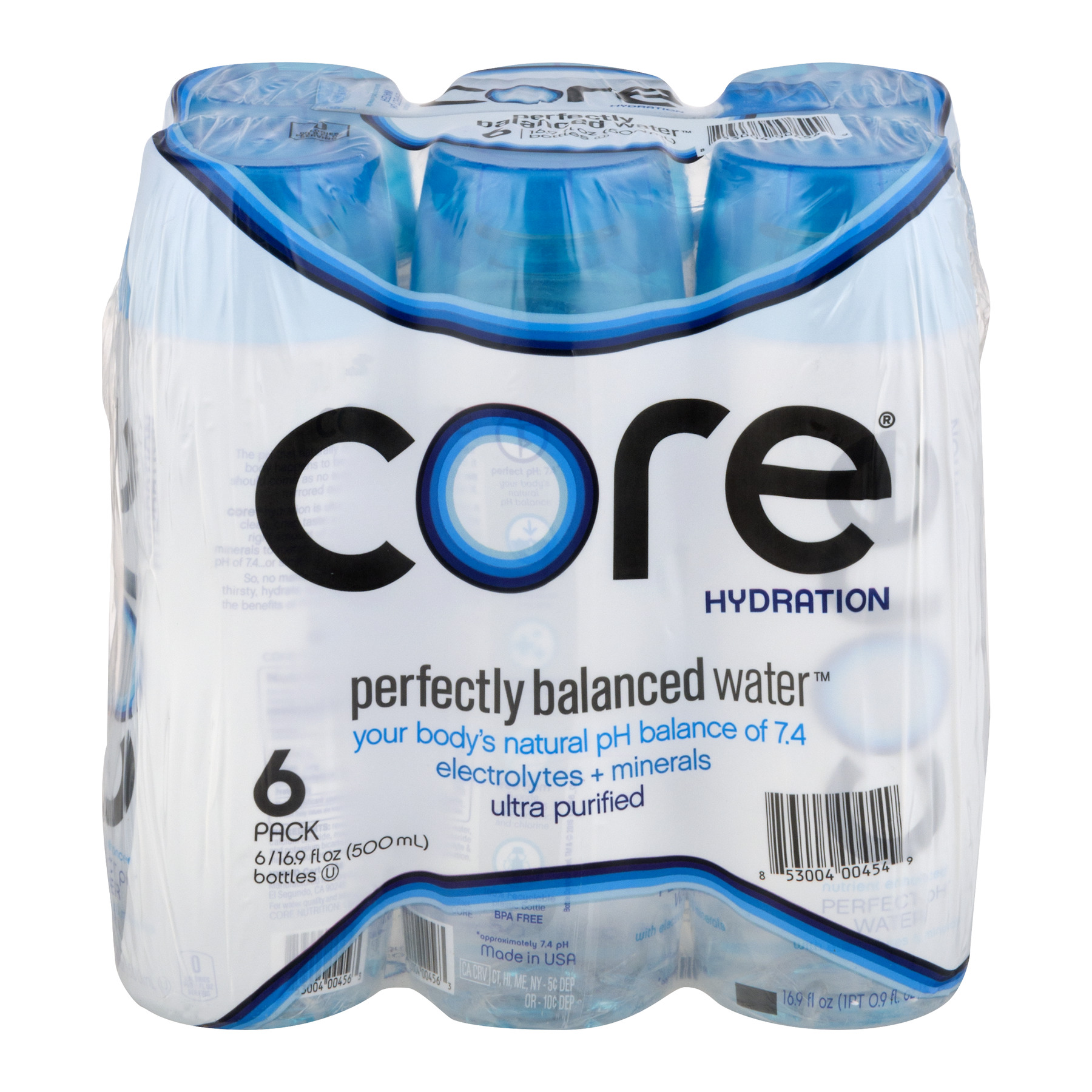 Core Hydration Perfectly Balanced Water 6PK of 16.9oz BTLS