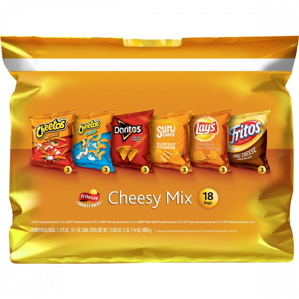 Frito Lay Cheesy Mix Variety Pack 18 Count Bags 1oz EA