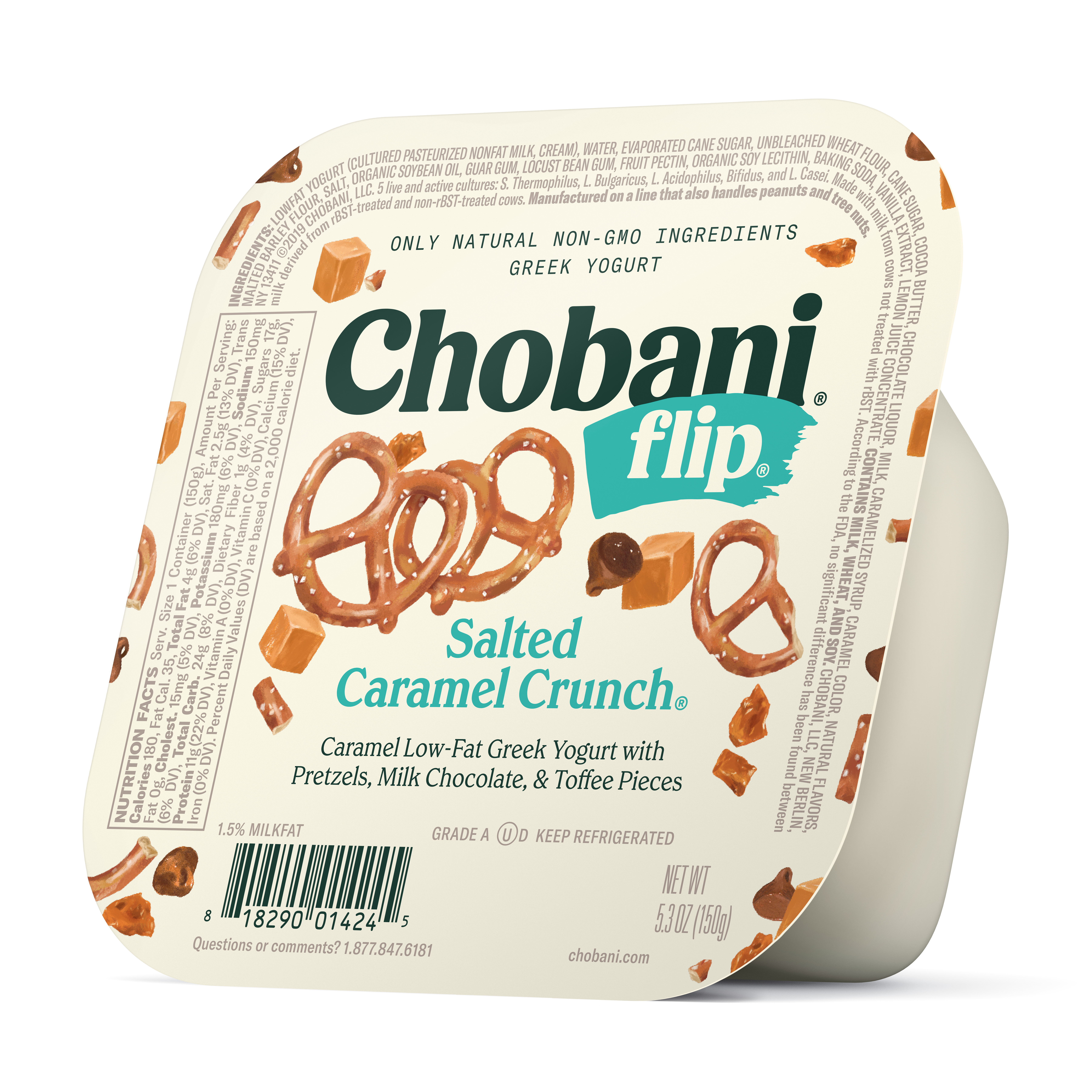 Chobani, Flip Salted Caramel Crunch Low-Fat Greek Yogurt, 5.3 oz