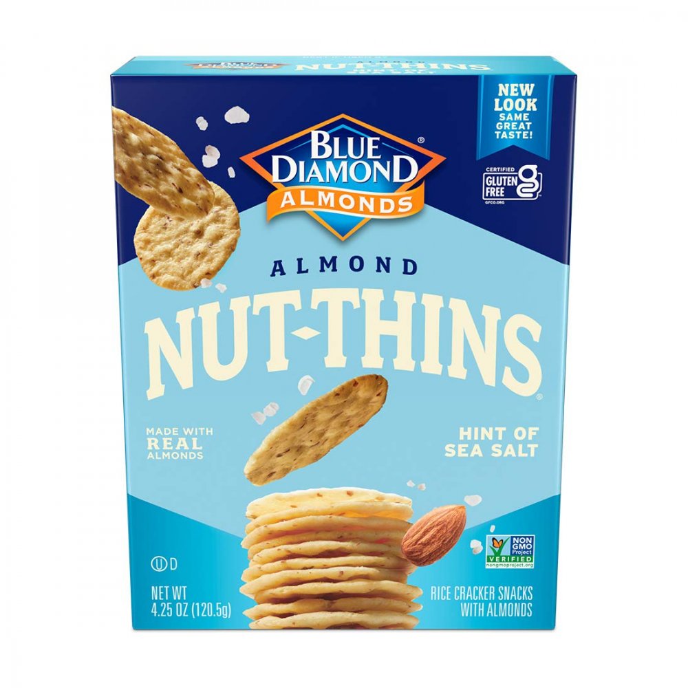 Blue Diamond Nut-Thins Gluten-Free Hint of Sea Salt Cracker Crisps, 4.25 Oz.