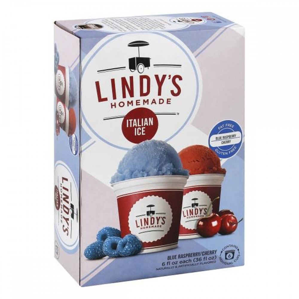 Lindys Italian Ice, Blue Raspberry & Cherry