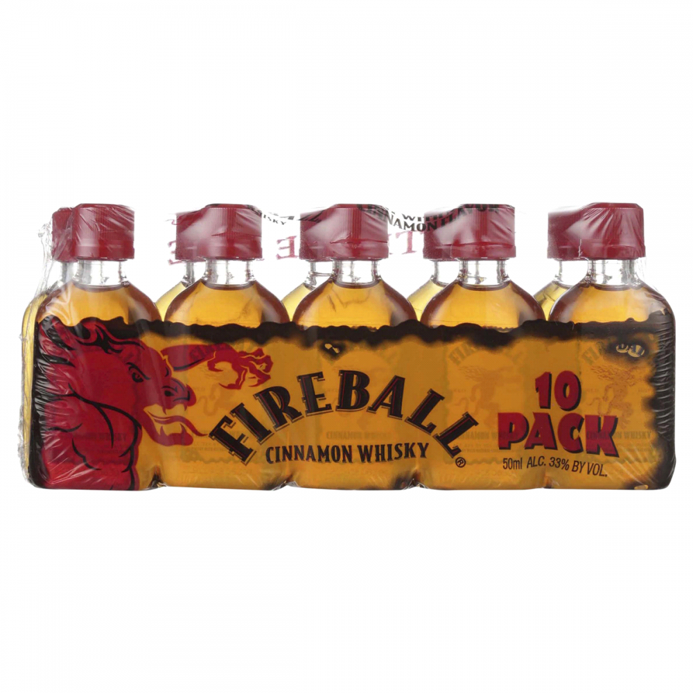 Fireball Party Pack 10pk - 50ml Bottles