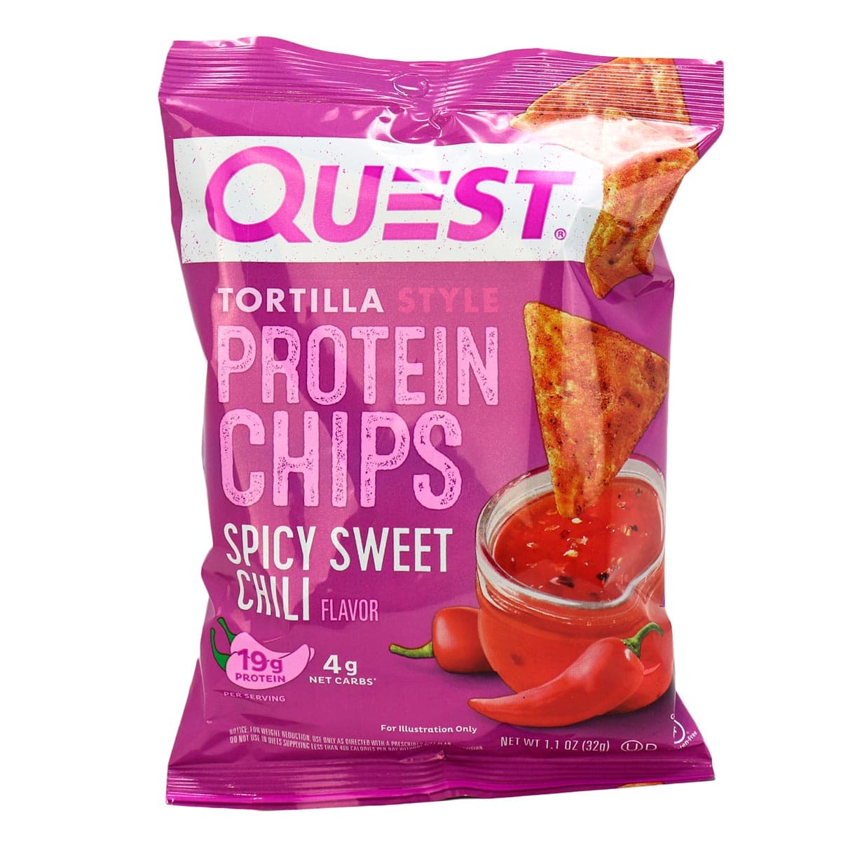 邦楽 CIRCULATE SWEET or SPICY Quest Hot & Spicy Flavor Tortilla Style Protein Chips, 1.1