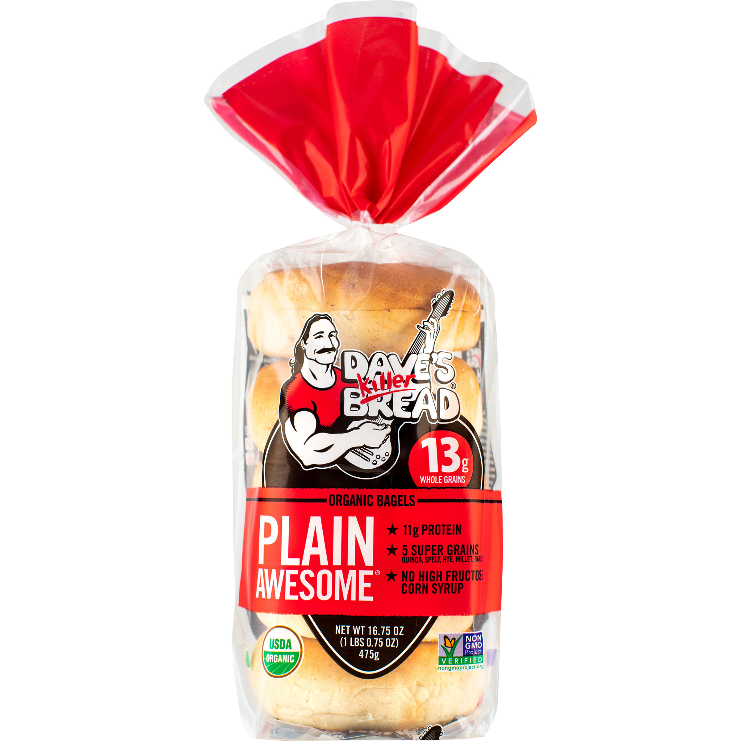 Dave's Killer Bread Plain Organic Bagels 16.75 5ct