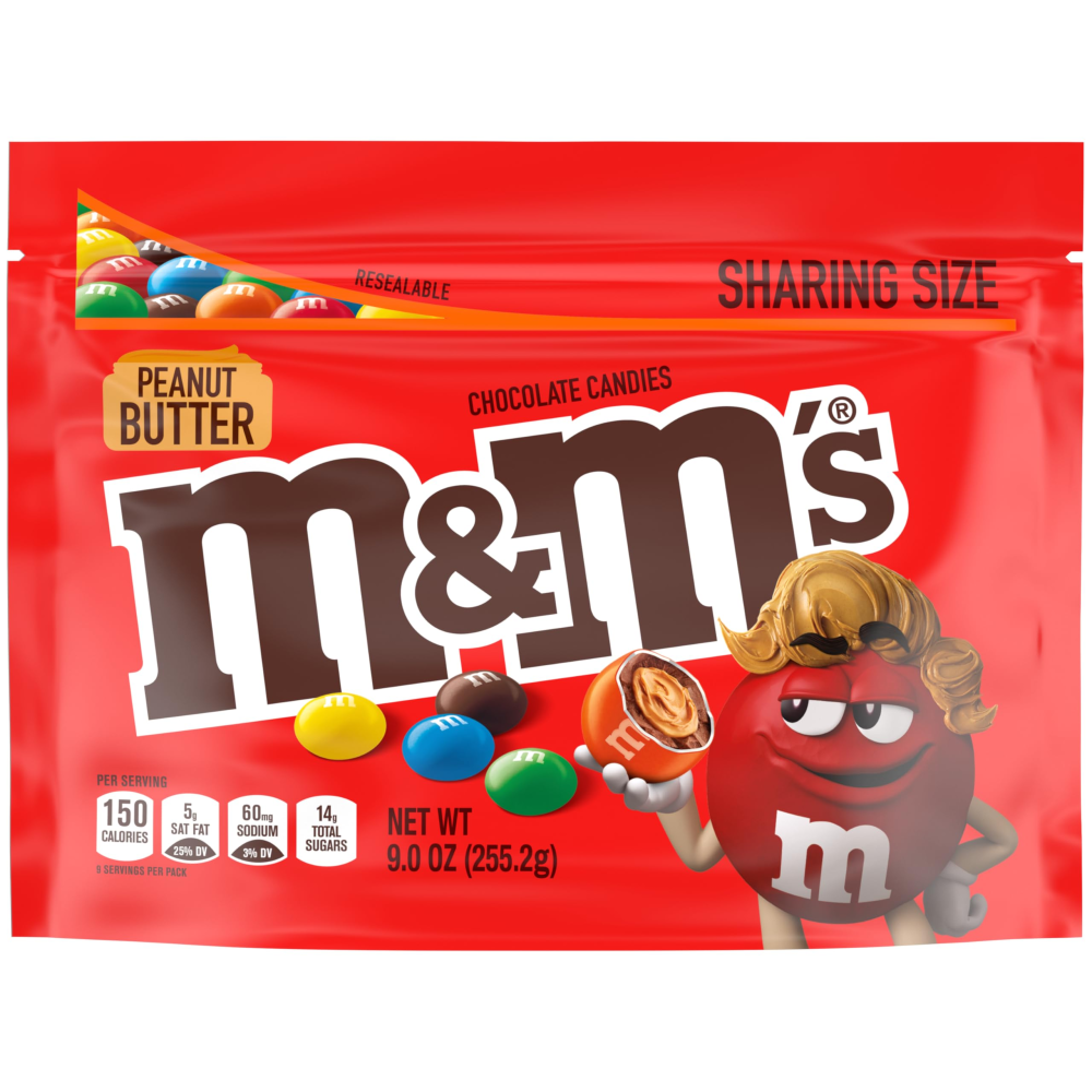 M&M S Peanut Butter Milk Chocolate Candy  Sharing Size - 9 Oz Bag