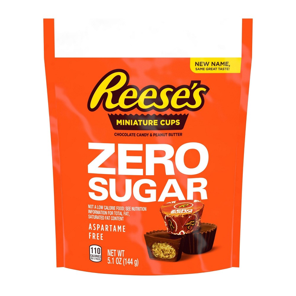 Reese's Zero Sugar Miniatures Chocolate Peanut Butter Cups Candy  Bag 5.1 Oz