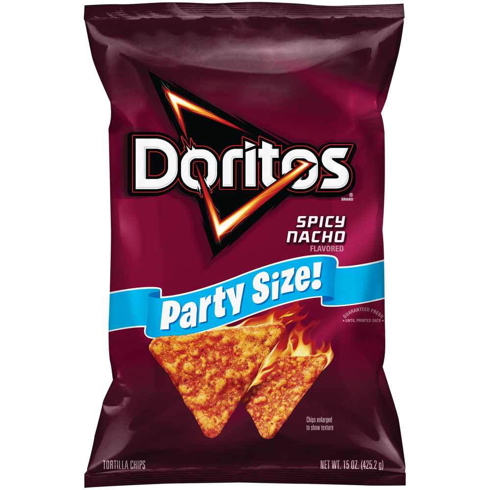 Doritos Spicy Nacho Cheese Flavored Tortilla Chips Party Size 15oz