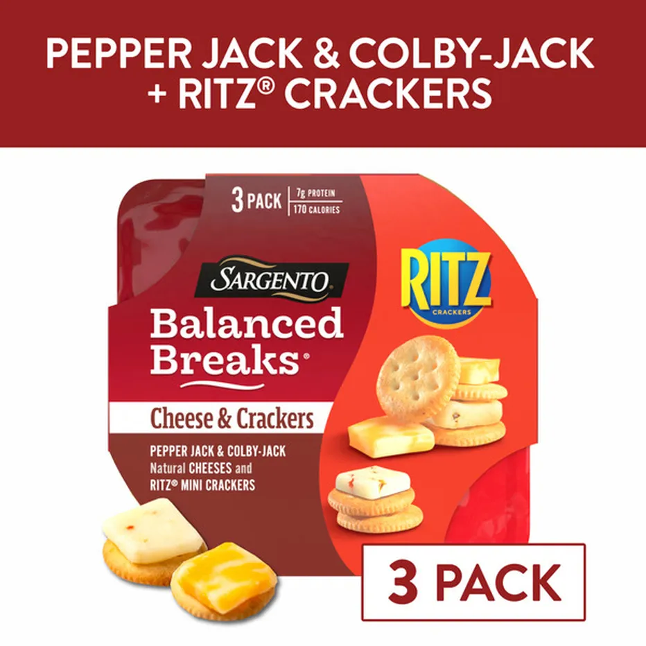Sargento Balanced Breaks Cheese & Ritz Crackers Pepper Jack & Colby -Jack Cheese 