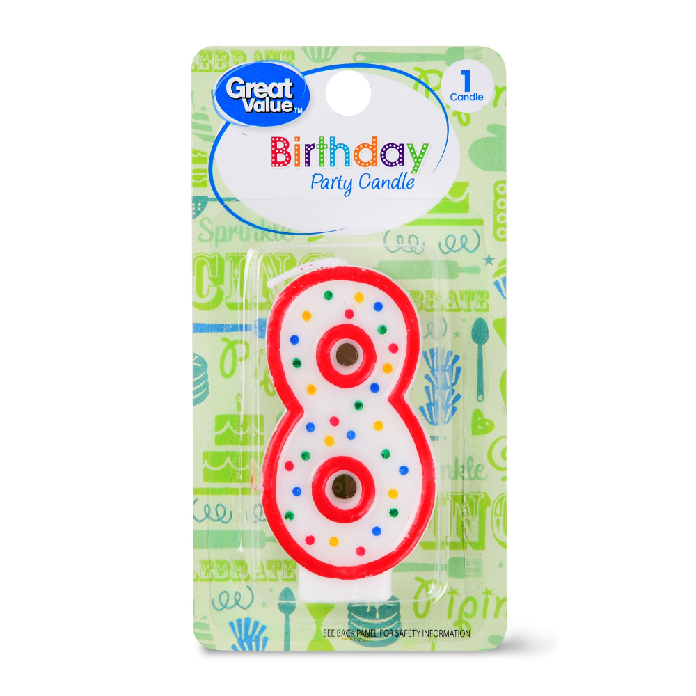Great Value Birthday Party Candle  Number 8