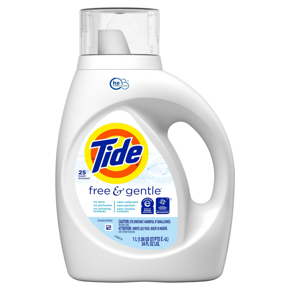 Tide Liquid Laundry Detergent Free & Gentle 34Oz