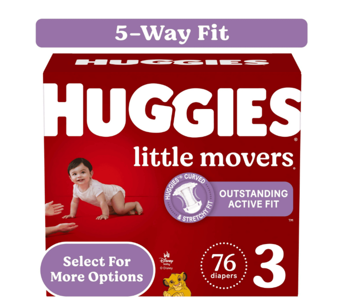 Huggies Little Movers Baby Diapers  Size 3  76 Ct