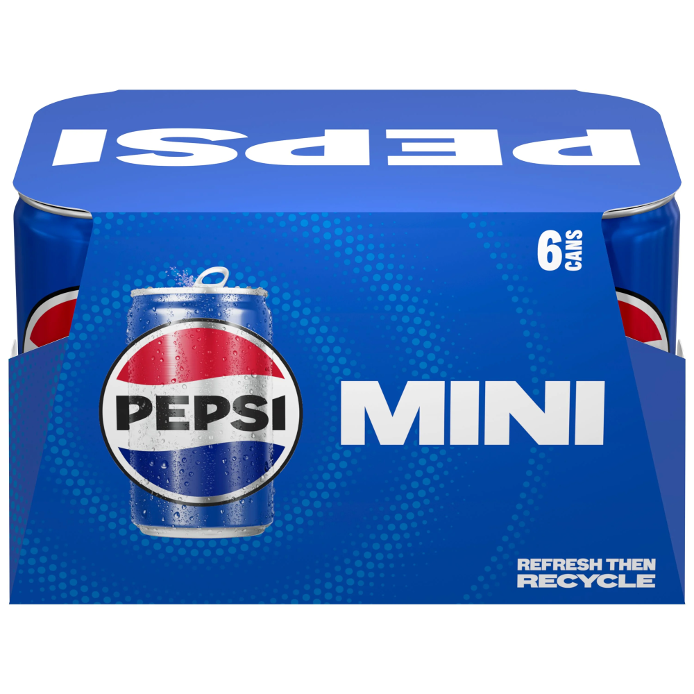 Pepsi Cola Soda Pop, 7.5oz Mini Cans (6 Pack)