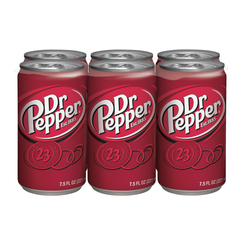 Dr Pepper Soda  7.5 Fl Oz Cans  6 Pack