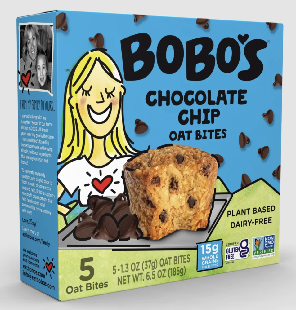 Bobo's Oat Bars, Chocolate Chip Oat Bites, 5 Bites, 1.3 Oz Each