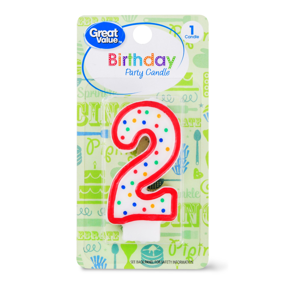 Great Value Birthday Party Candle Number 2