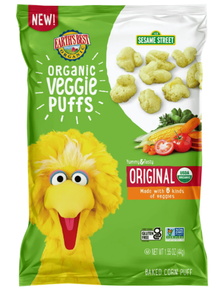 Earth's Best Organic Veggie Puffs Sesame Street Toddler Original 1.55 Oz