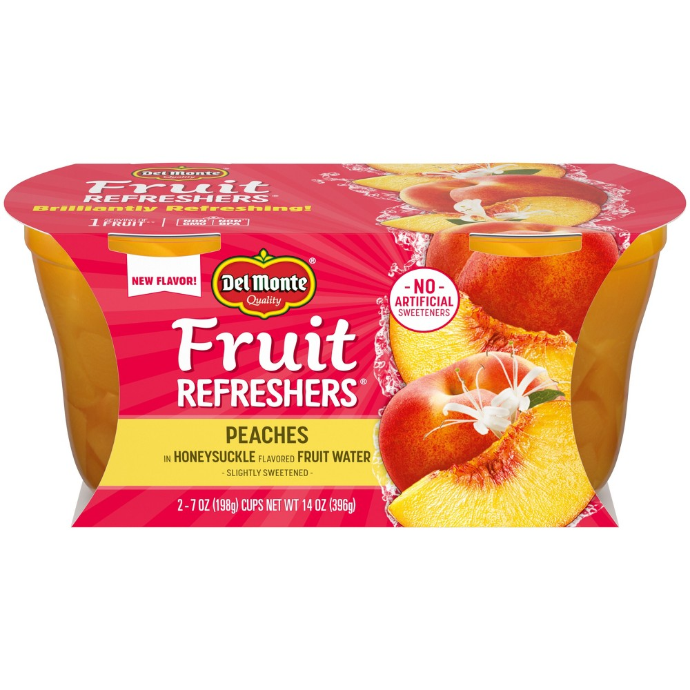 Fruit Refresher Peach in Honeysuckle Flavored Fruit Water 2-7oz Cups