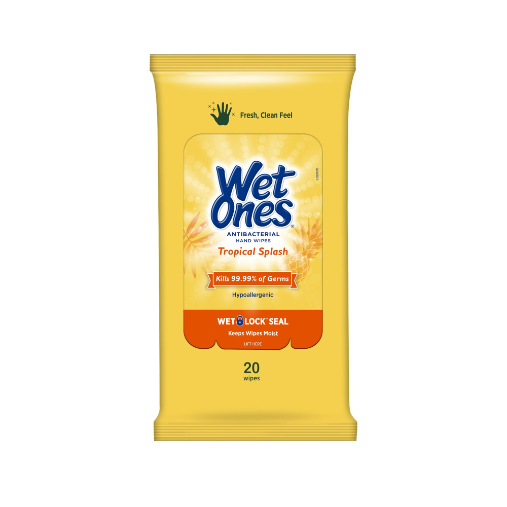 Wet Ones Antibacterial Hand Wipes Travel Pack - Tropical Splash - 20ct