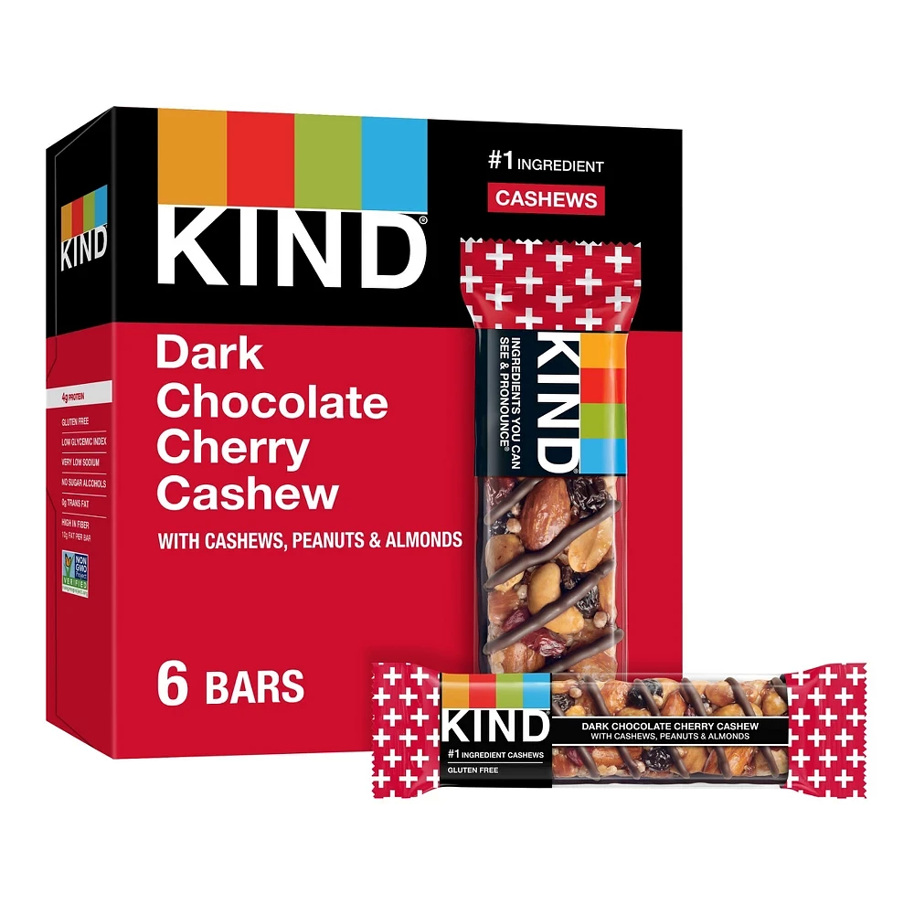 KIND Bars Dark Chocolate Cherry Cashew  Snacks - 6ct 8.4oz