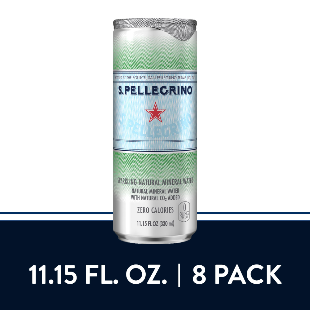 S.Pellegrino Sparkling Natural Mineral Water 8- 11.15 Fl Oz. Cans