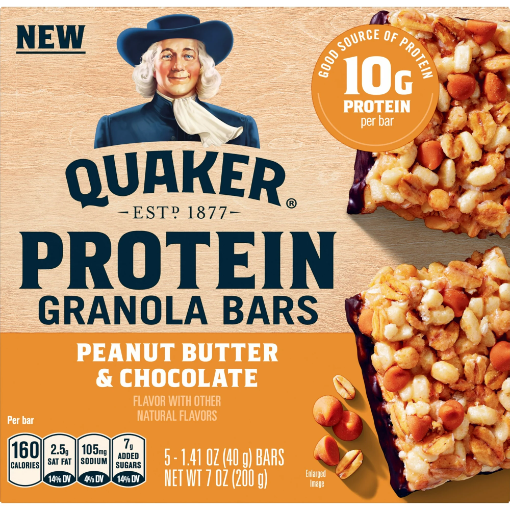 Quaker Protein Granola Bars Peanut Butter & Chocolate 5-1.41oz