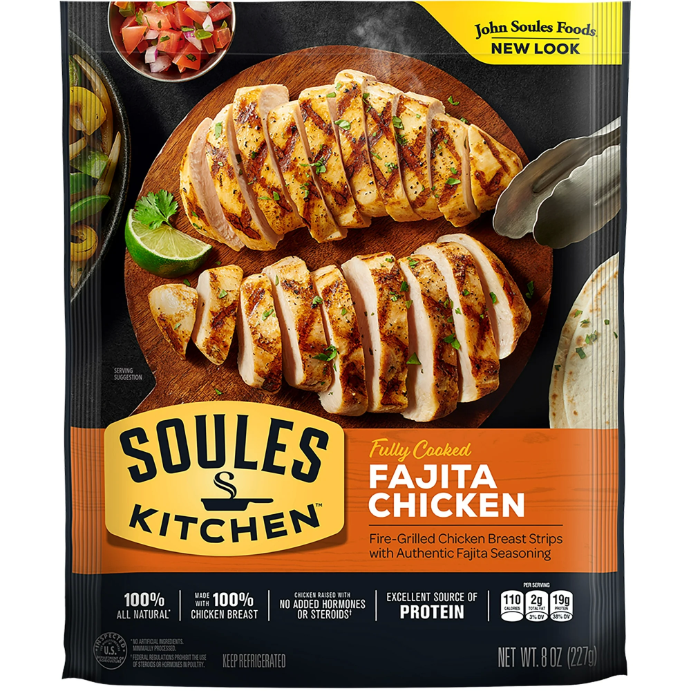 John Soules Food Fajita Chicken Breast Strips with Rib Meat 8 Oz