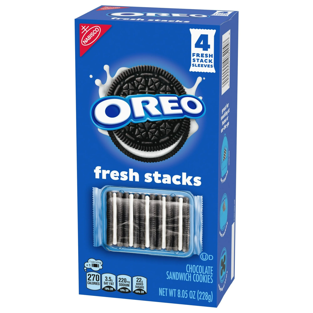 Oreo Fresh Stacks Chocolate Sandwich Cookies 4 Sleeves 8.05oz