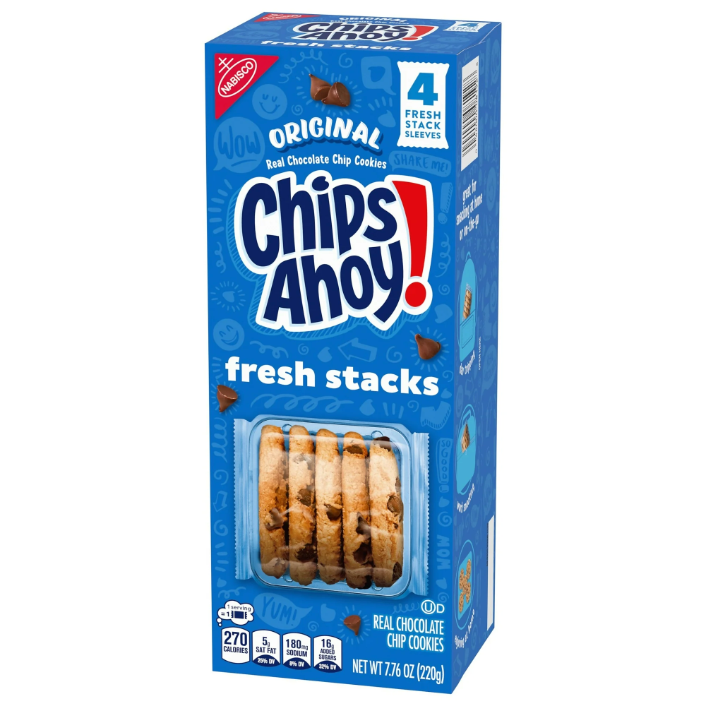 Chips Ahoy! Fresh Stacks Chocolate chip Cookies 4 Sleeves - 7.76 Oz