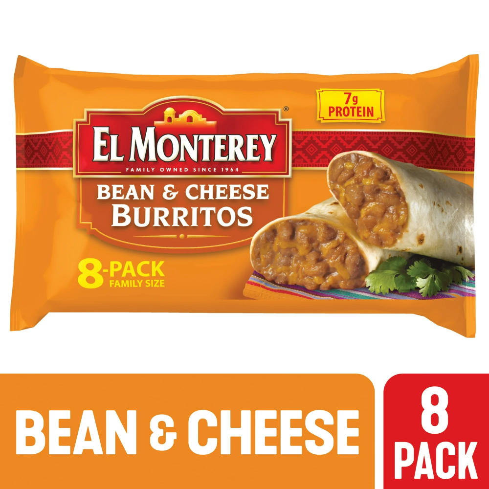 El Monterey Bean & Cheese Burritos 8 Pack (Frozen)