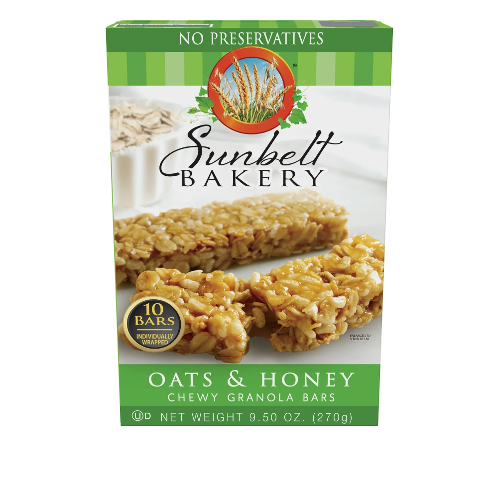 Sunbelt Oats & Honey Chewy Granola Bars  10 Individually wrapped 9.5oz