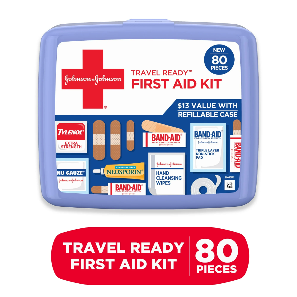 Johnson & Johnson Travel Ready First Aid Kit - 80ct