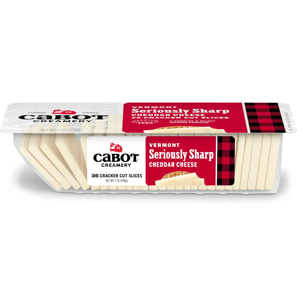 Cabot Creamery Vermont Seriously Sharp White Cheddar Cheese 26 Cracker Cut Slices