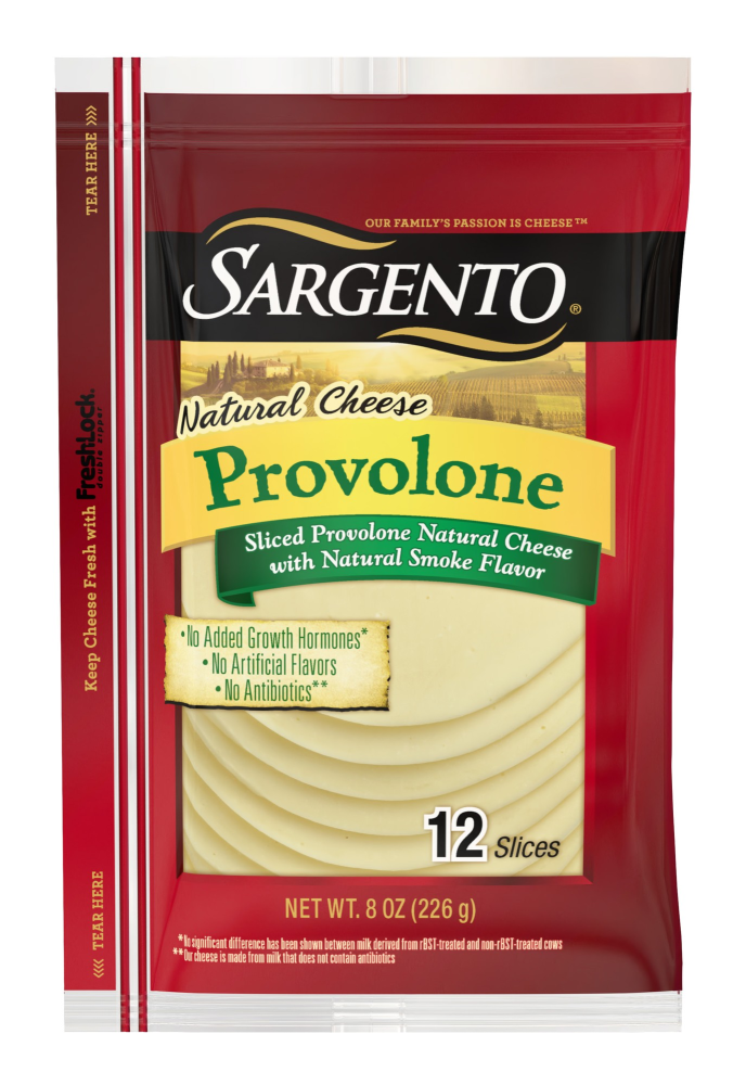Sargento Sliced Provolone Natural Cheese with Natural Smoke Flavor, 12 Slices 8oz