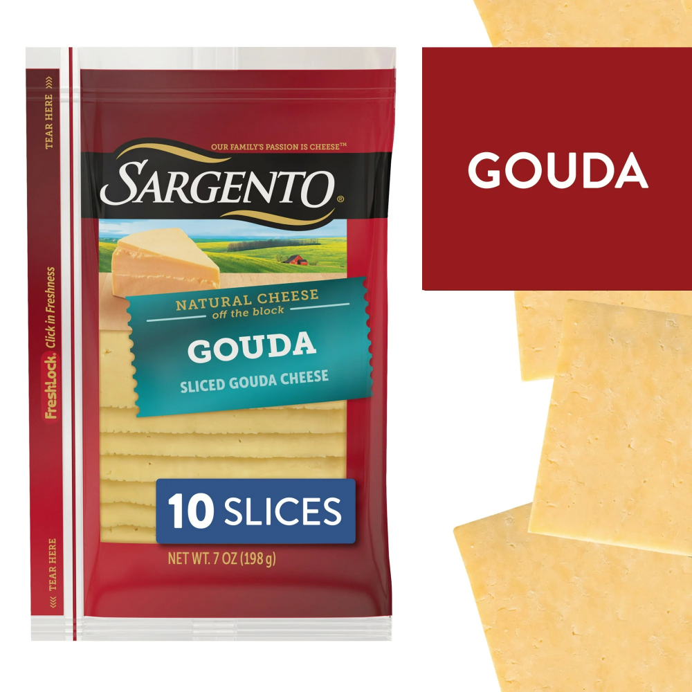Sargento Sliced Gouda Natural Cheese, 10 Slices 7oz