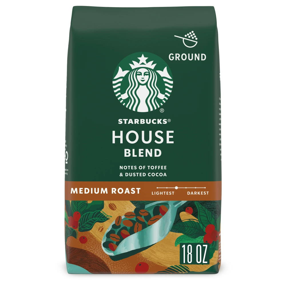 Starbucks  House Blend  Medium Roast  Ground Coffee  18 Oz