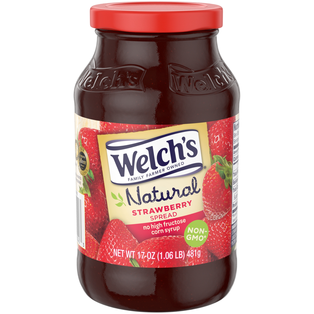 Welch's Natural Strawberry Spread  17 Oz Jar