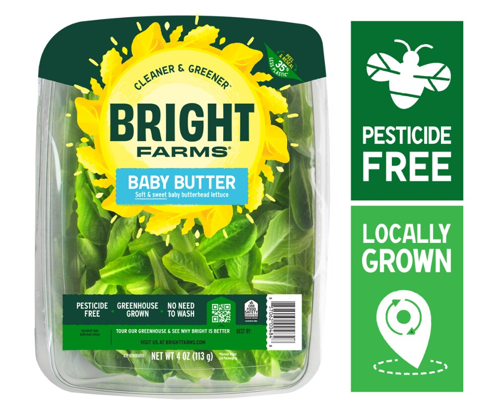 Bright Farms  Baby Butter Soft & Sweet Baby Butterhead Lettuce 4 Oz Container