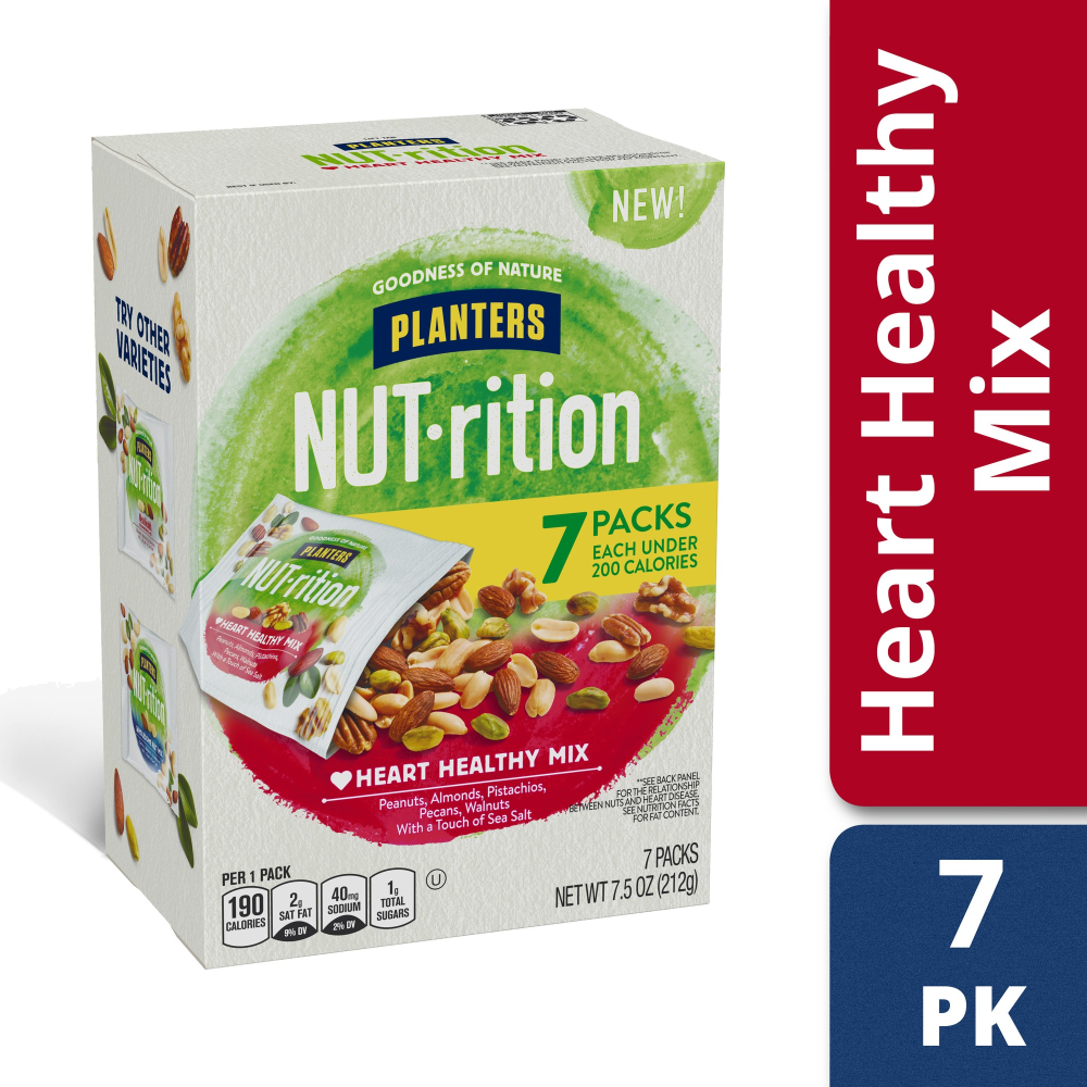 PLANTERS NUT-RITION Heart Healthy Nut Mix Mixed Nuts 7 Pack 1 Oz