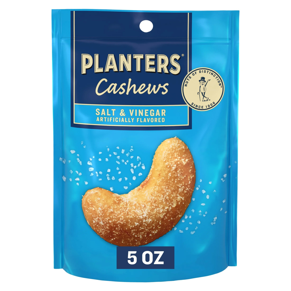 PLANTERS Cashews Salt and Vinegar, 5oz Bag